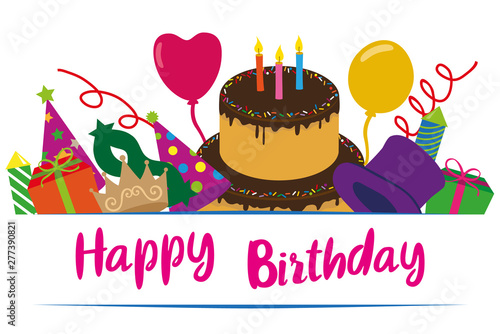 Birthday greeting card. Obj...