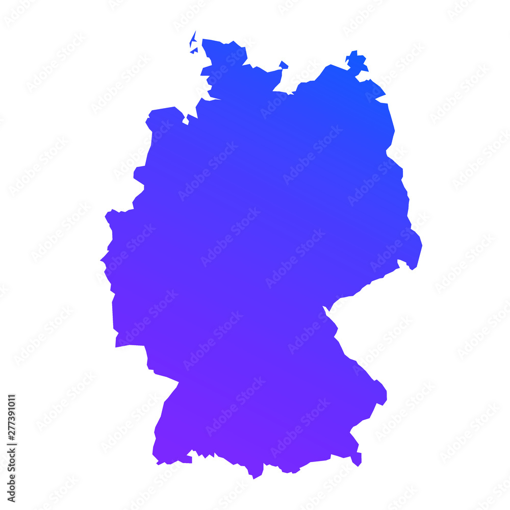 Germany colorful vector map silhouette