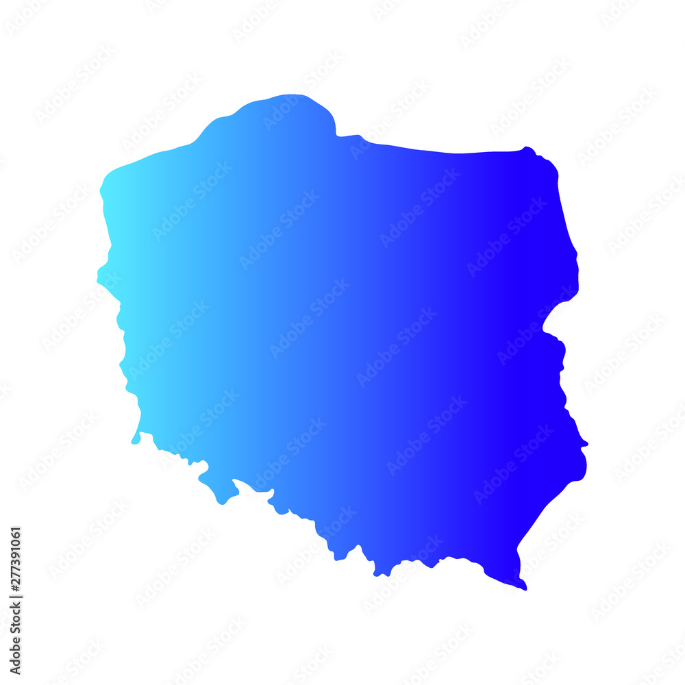 Poland colorful vector map silhouette