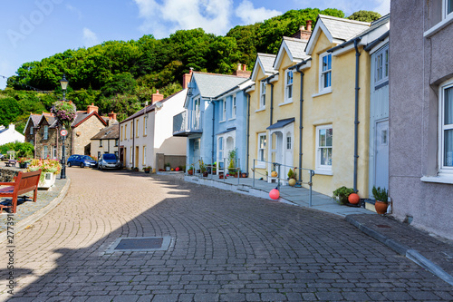Pretty colourful houses, Fishguard, Wales UK