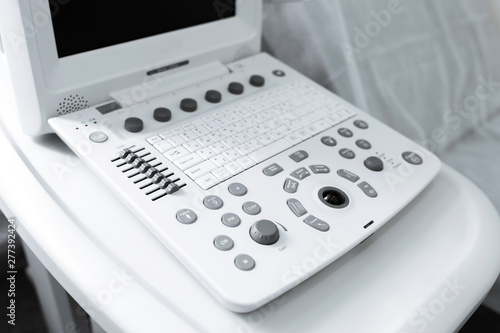 ultrasound machine close-up in a bright office clinic