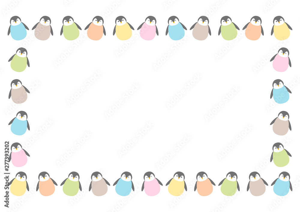 ペンギン イラスト フレーム カラフル Stock Vector Adobe Stock