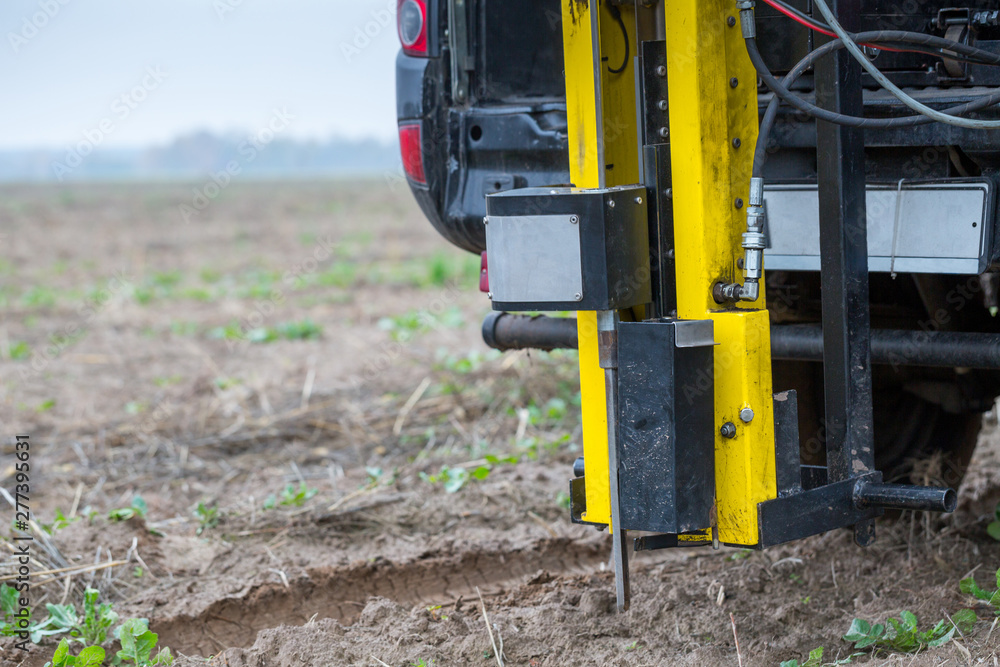 Soil Sampling. Automated probe for soil samples taking sample with soil ...