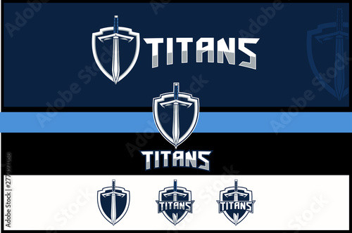 vector sword for titans theme logo template photo