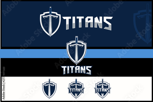 vector sword for titans theme logo template