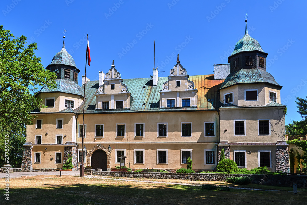 A neo-renaissance, historic palace in Goraj-Zamek.