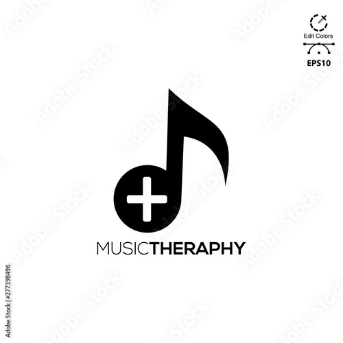 therapy music design logo concept