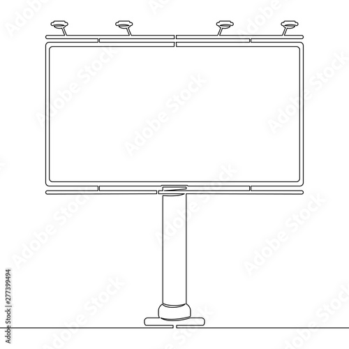 Continuous one line drawing billboard concept