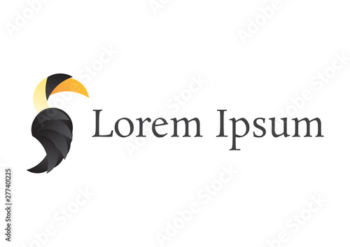 bird vector logo design template, toucan icon, tropical sign, curve symbol, vector illustration