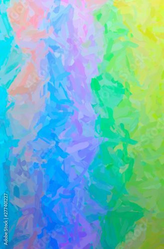 Abstract illustration of blue, green, yellow Impressionist Impasto background