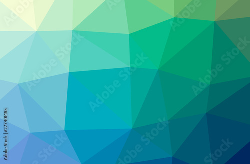 Illustration of abstract Blue And Green horizontal low poly background. Beautiful polygon design pattern.