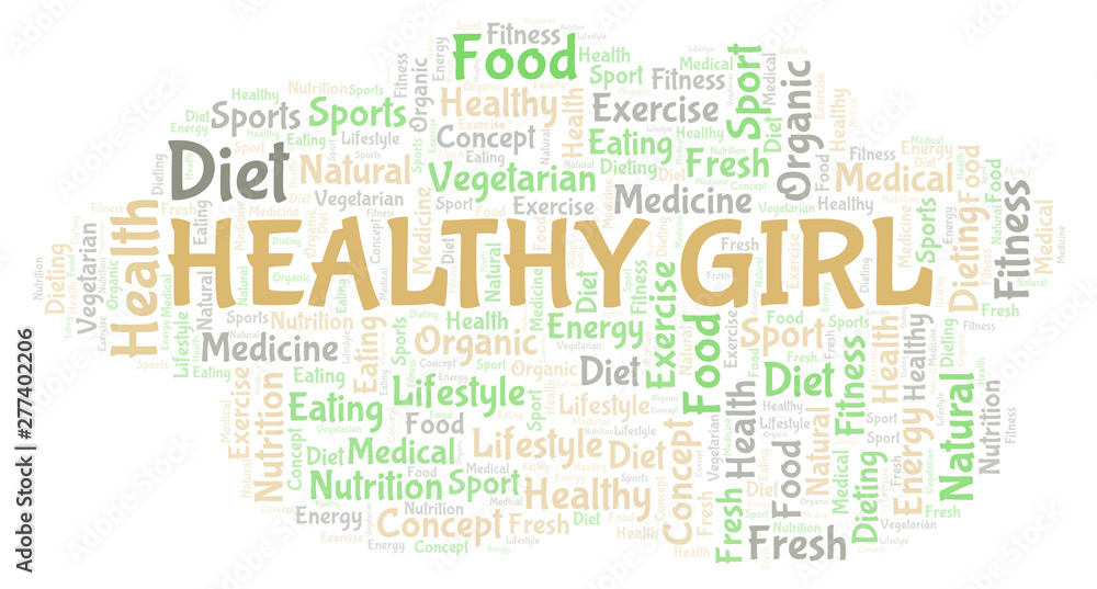 Fototapeta premium Healthy Girl word cloud.
