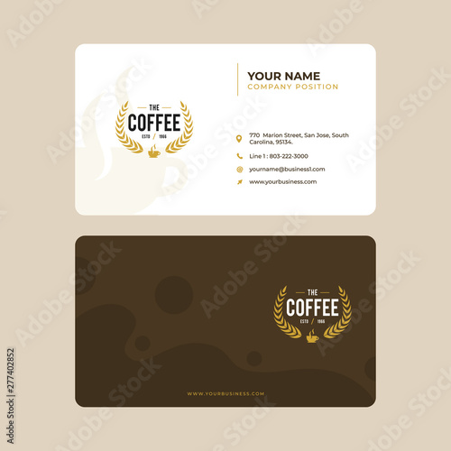 Simple and Modern Business Card Design in vector, Vintage Coffee Spot