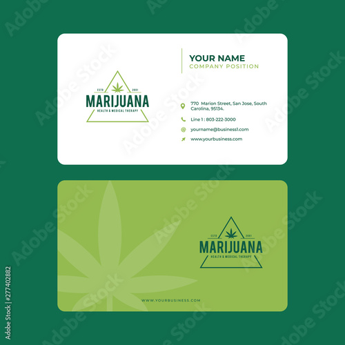 Simple and Modern Business Card Design in vector, Marijuana Health Care