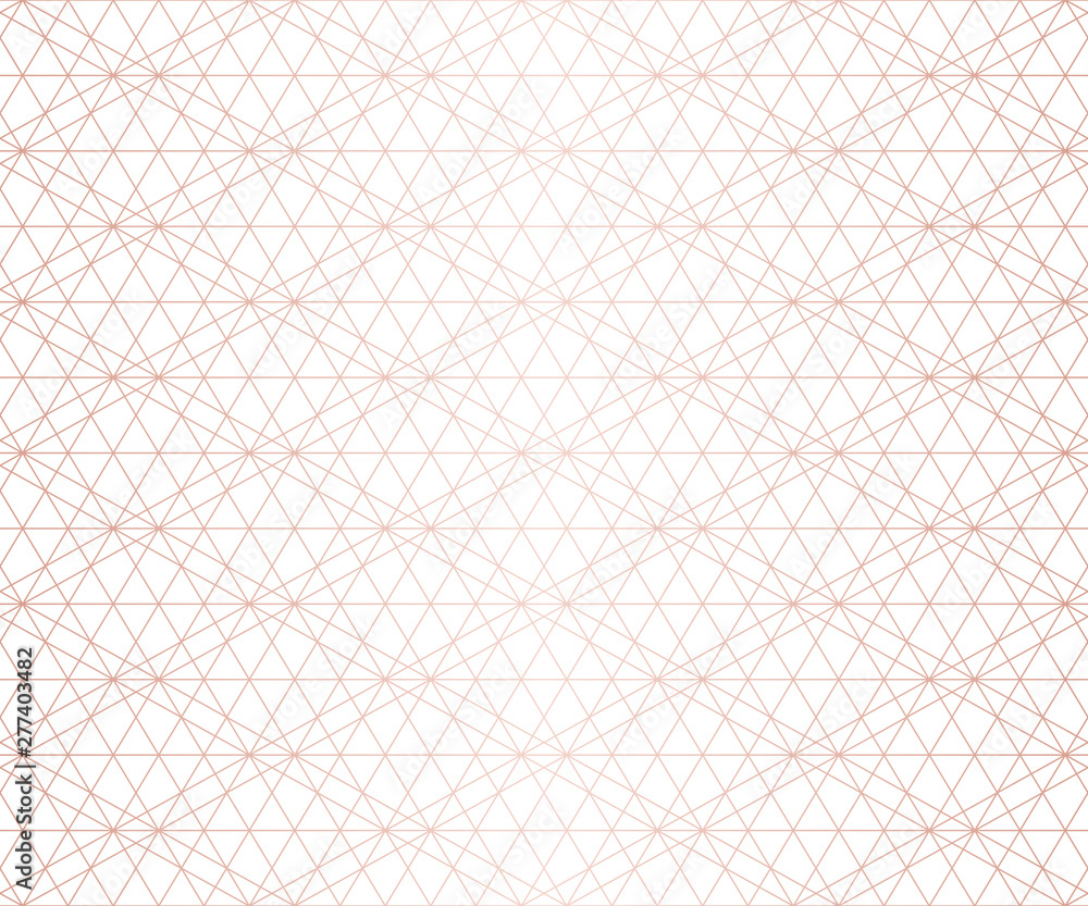 Golden vector geometric seamless pattern. Rose gold lines on white background Golden vector geometric seamless pattern. Rose gold lines on white background