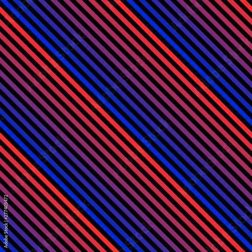 Vector diagonal lines seamless pattern with trendy neon red and blue gradient