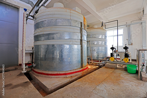 canisters in sewage treatment plant, China