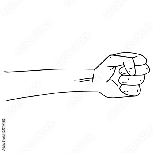 Fist hand icon. Vector illustration fist. Fist up hand drawn.