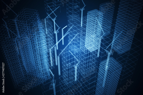 Abstract digital construction background