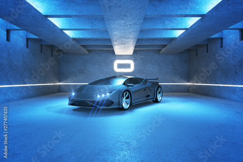 Fotografie Blue sports car