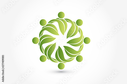 Leaf health nature icon logo vector