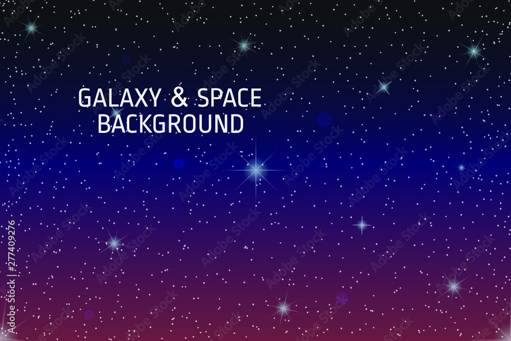Space & galaxy background vector. Bright stars, planets on a colorful  background. Astronomy, astrology, science, and universe concept. Cool  design with dark blue, red, white, and black colors. Stock Vector | Adobe