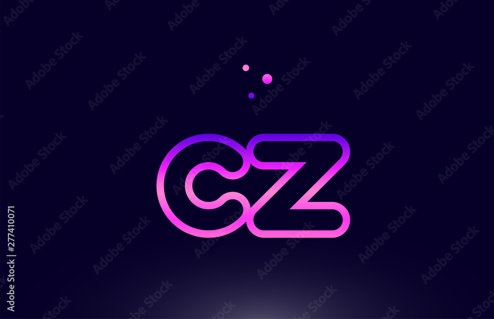 cz c z pink blue alphabet letter combination logo icon design Stock ...