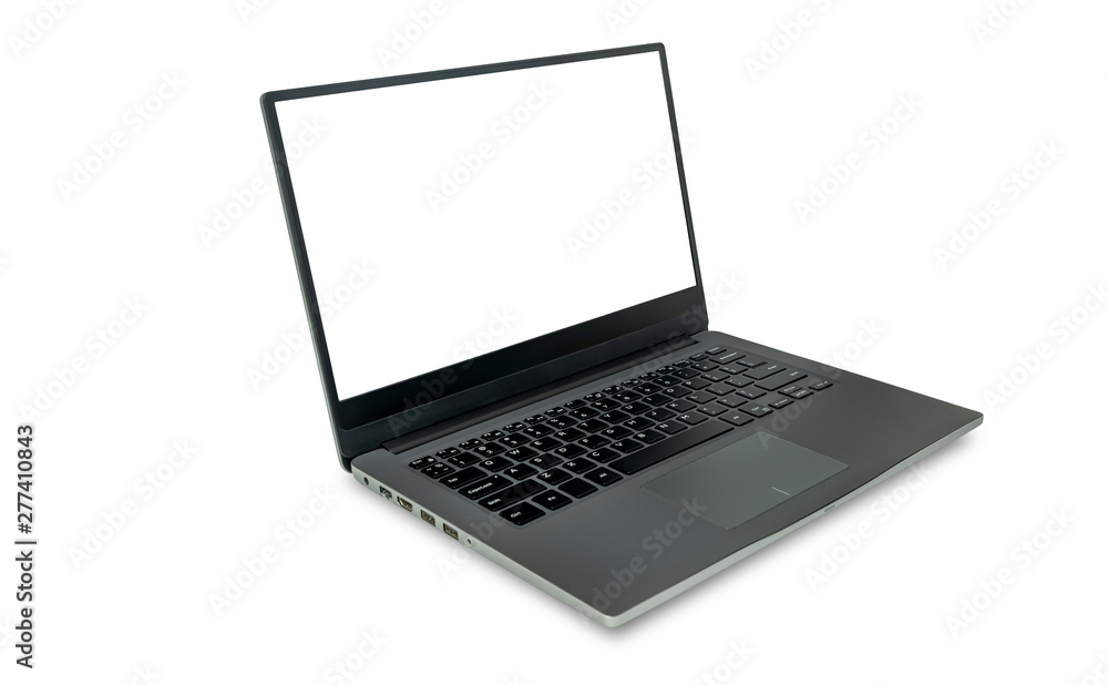 Aluminum material, Modern slim design laptop isolated on white background, With blank white screen, File contains with clipping path So easy to work. Aluminum material, Modern slim design laptop isolated on white background, With blank white screen, File contains with clipping path So easy to work.