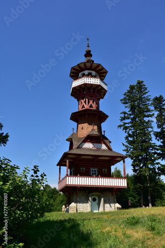 lookout toweron the hill in Roznov pod Radhostem photo