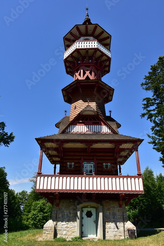 lookout toweron the hill in Roznov pod Radhostem photo