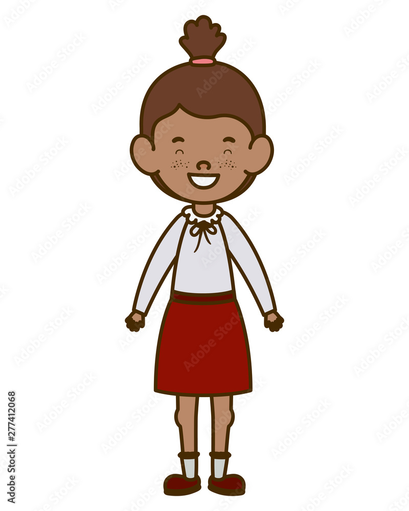 student girl standing smiling on white background student girl standing smiling on white background