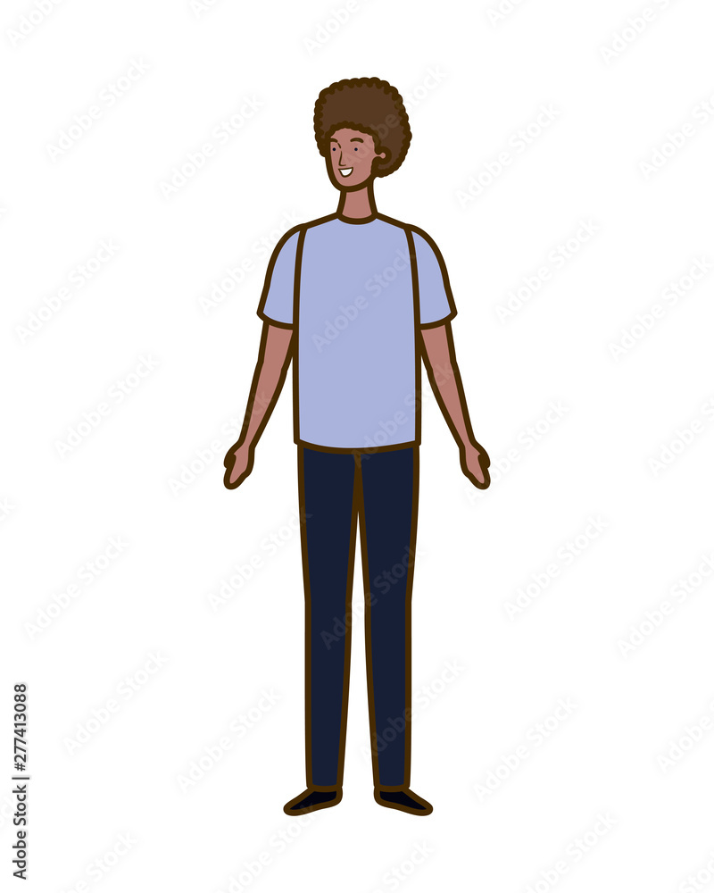 young man standing in white background