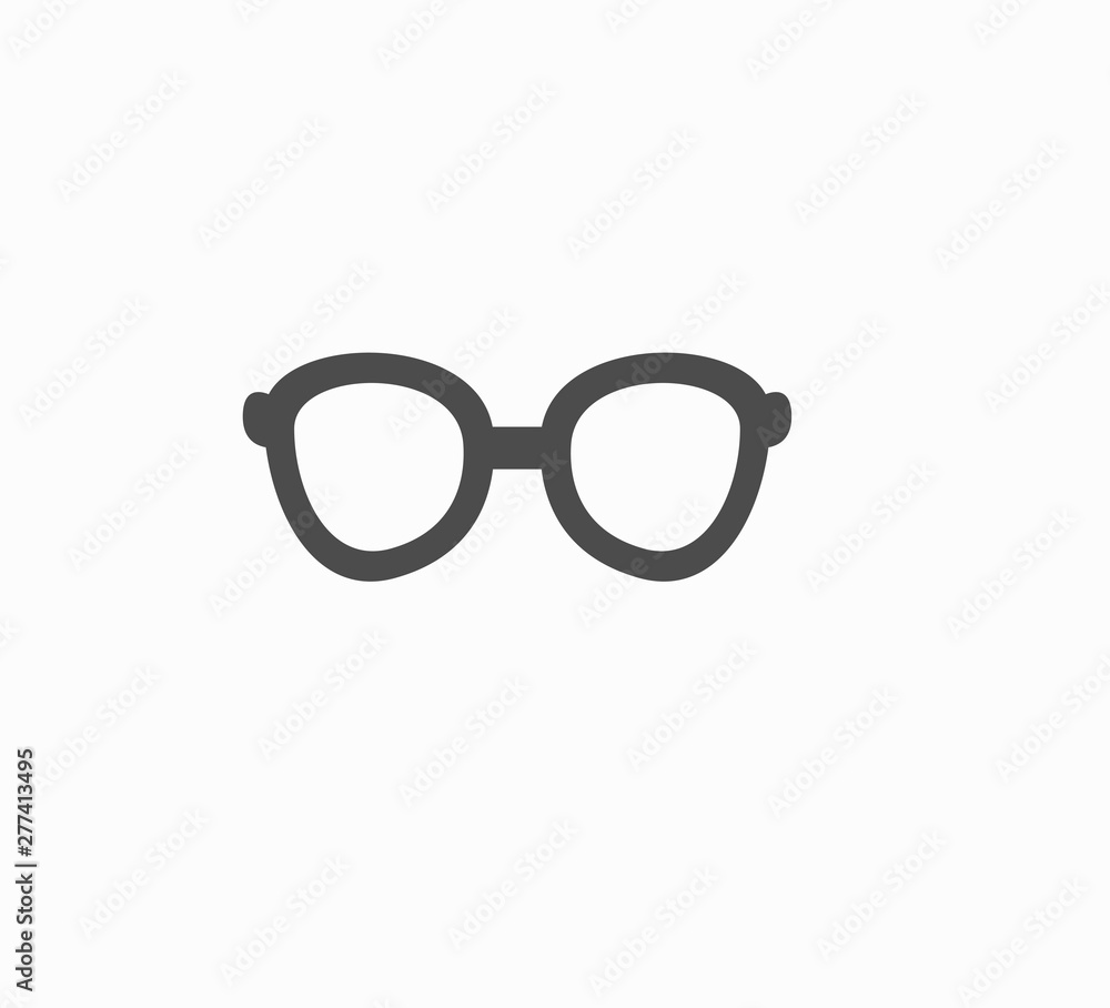 Flat vector design glasses icon isolated. Poor vision, myopia Flat vector design glasses icon isolated. Poor vision, myopia