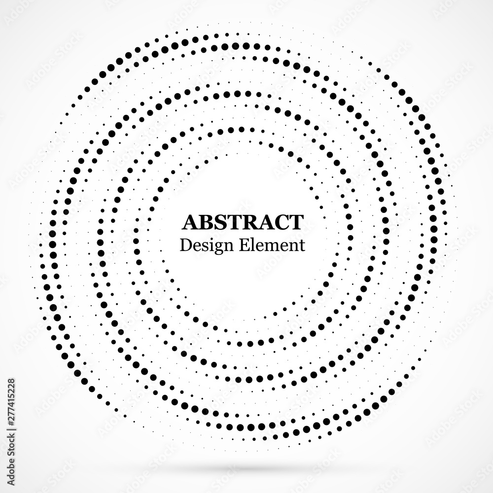 Halftone dotted background circularly distributed. Halftone effect vector pattern. Circle dots isolated on the white background. Halftone dotted background circularly distributed. Halftone effect vector pattern. Circle dots isolated on the white background.