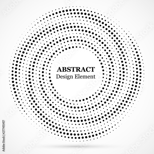Halftone dotted background circularly distributed. Halftone effect vector pat...