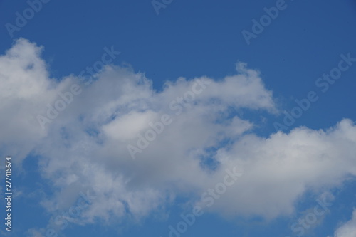 High Depth White Puff Clouds on Blue Sky