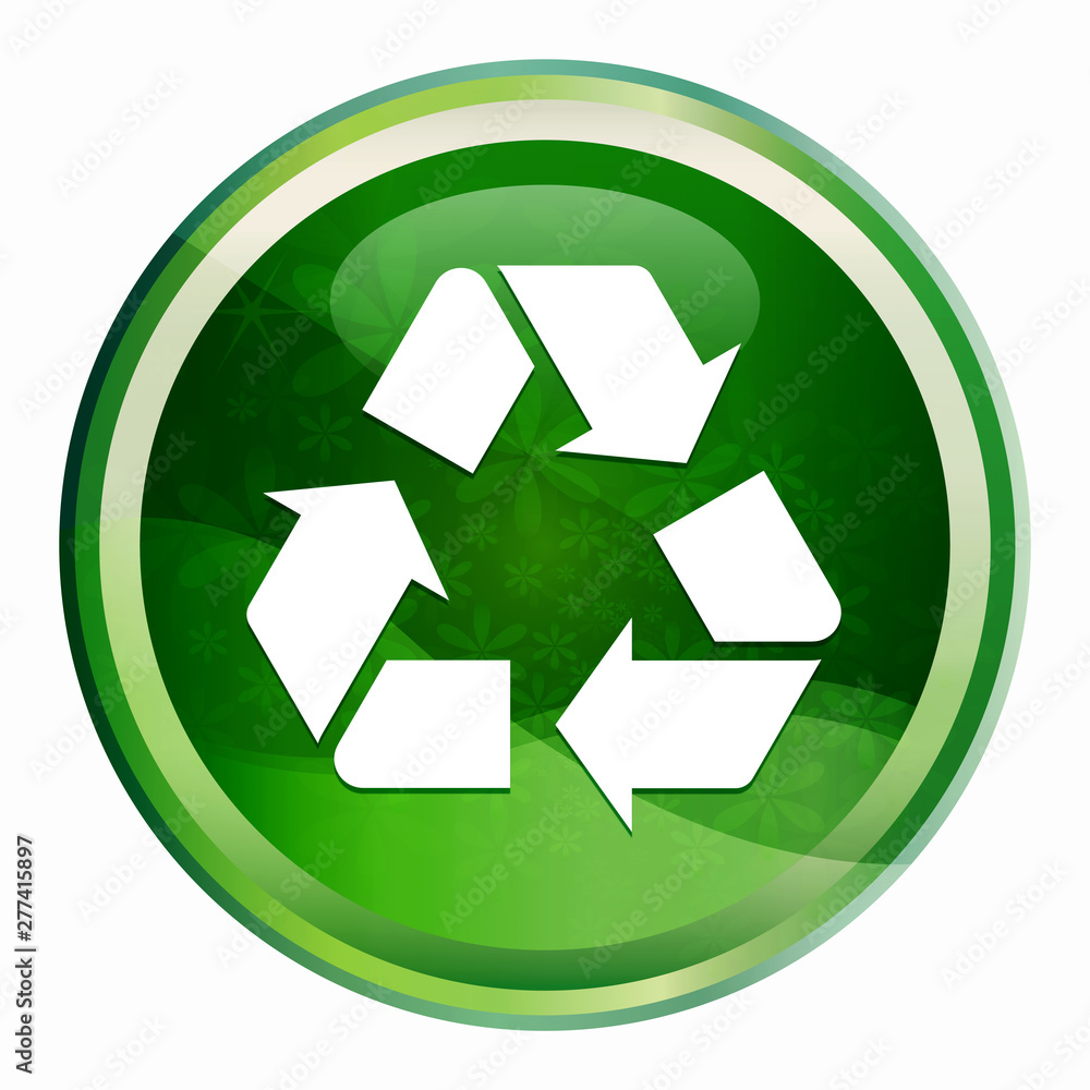 Recycle symbol icon Natural Green Round Button Recycle symbol icon Natural Green Round Button