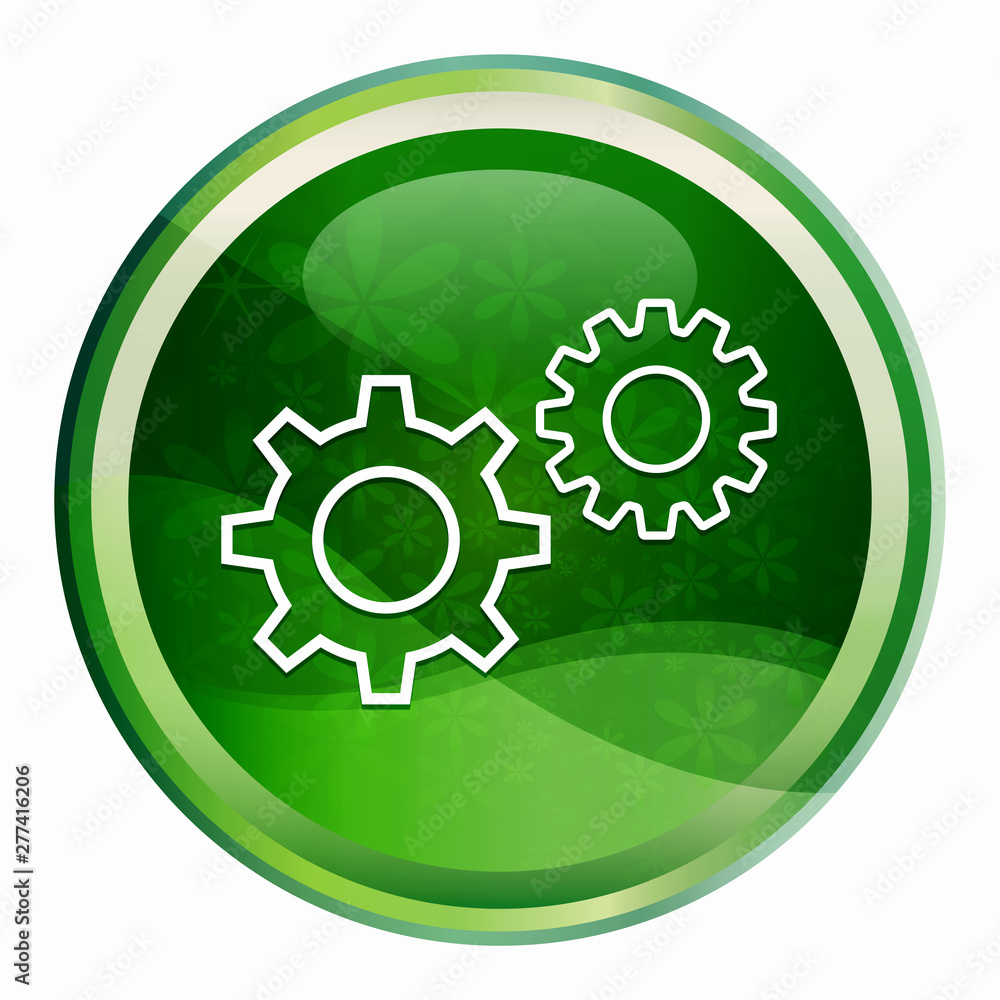 Settings process icon Natural Green Round Button Settings process icon Natural Green Round Button