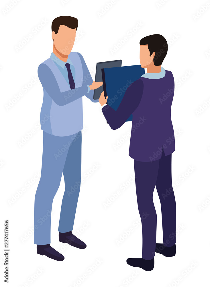 Businessmen using technology for business