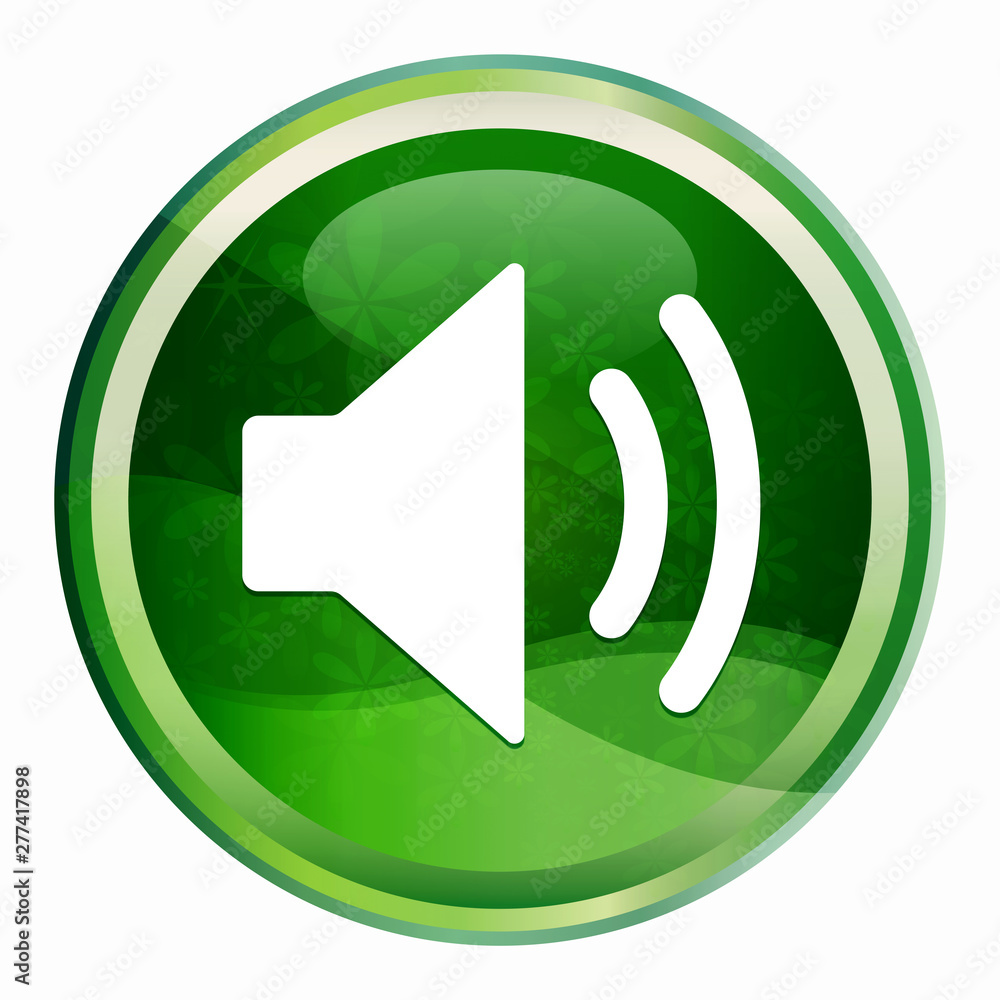Volume speaker icon Natural Green Round Button Volume speaker icon Natural Green Round Button