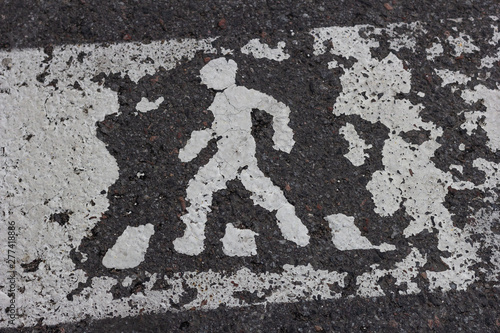 sign pedestrian  asphalt   background road pattern