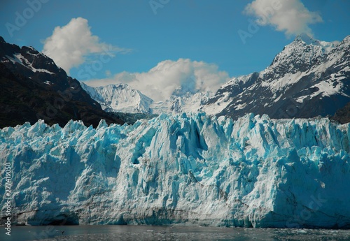 view of Glacier meeting the Ocean water in Glacier Bay National Park and Preserve