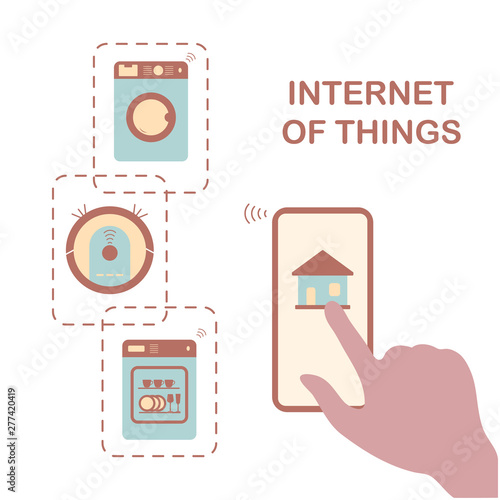 Using smart technology at home. Internet of things