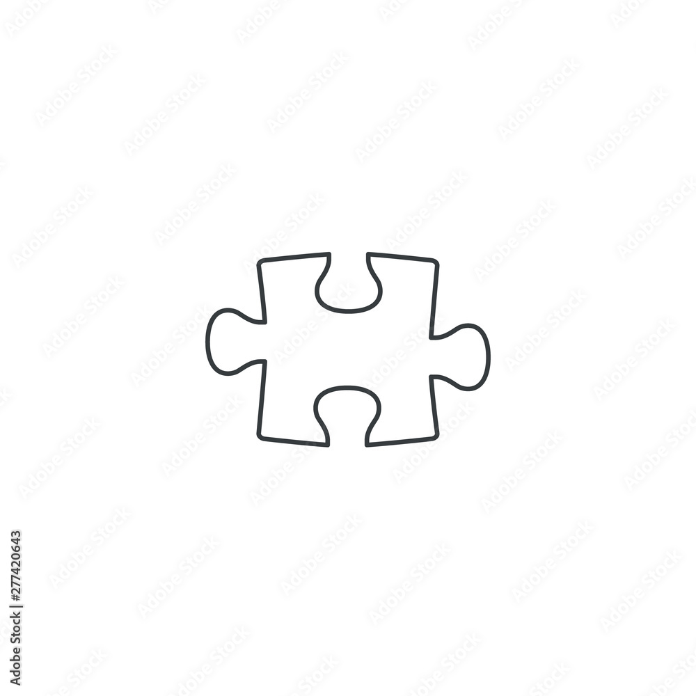 Puzzle line icon. Puzzle sign isolated on white. Vector Puzzle line icon. Puzzle sign isolated on white. Vector