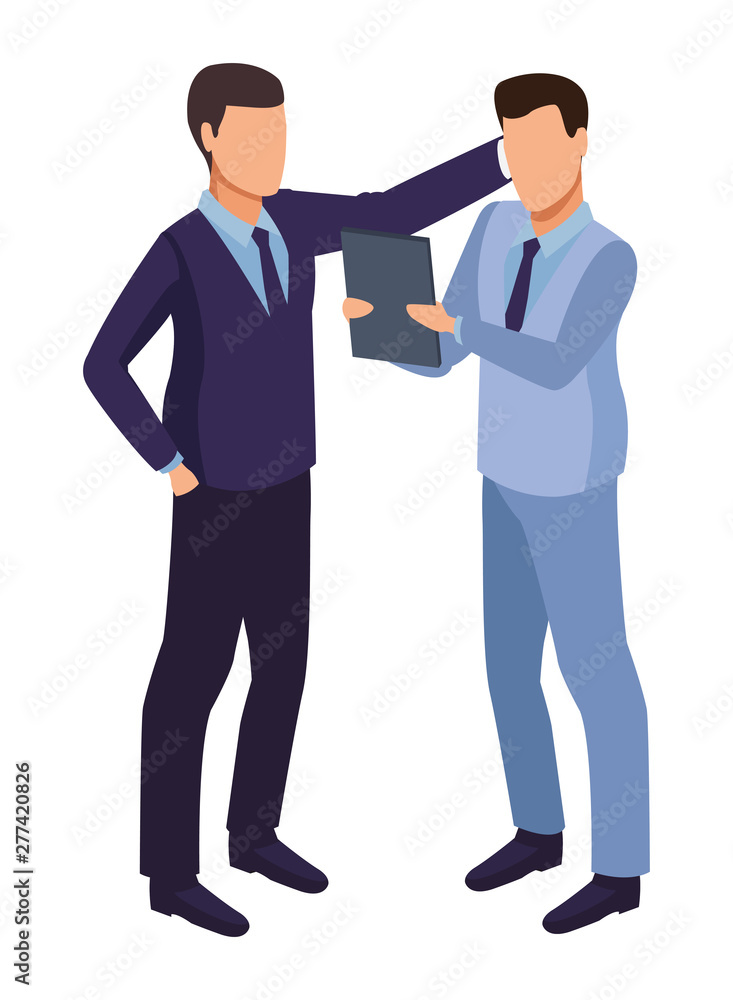 Businessmen using technology for business Businessmen using technology for business