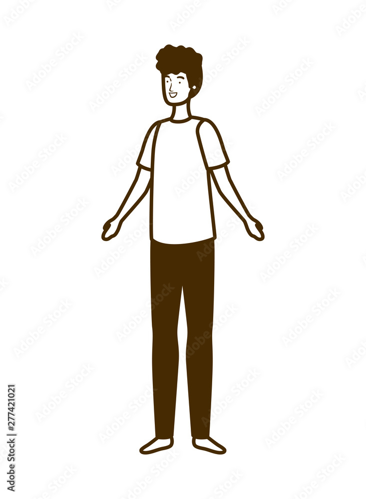 silhouette of young man standing in white background silhouette of young man standing in white background