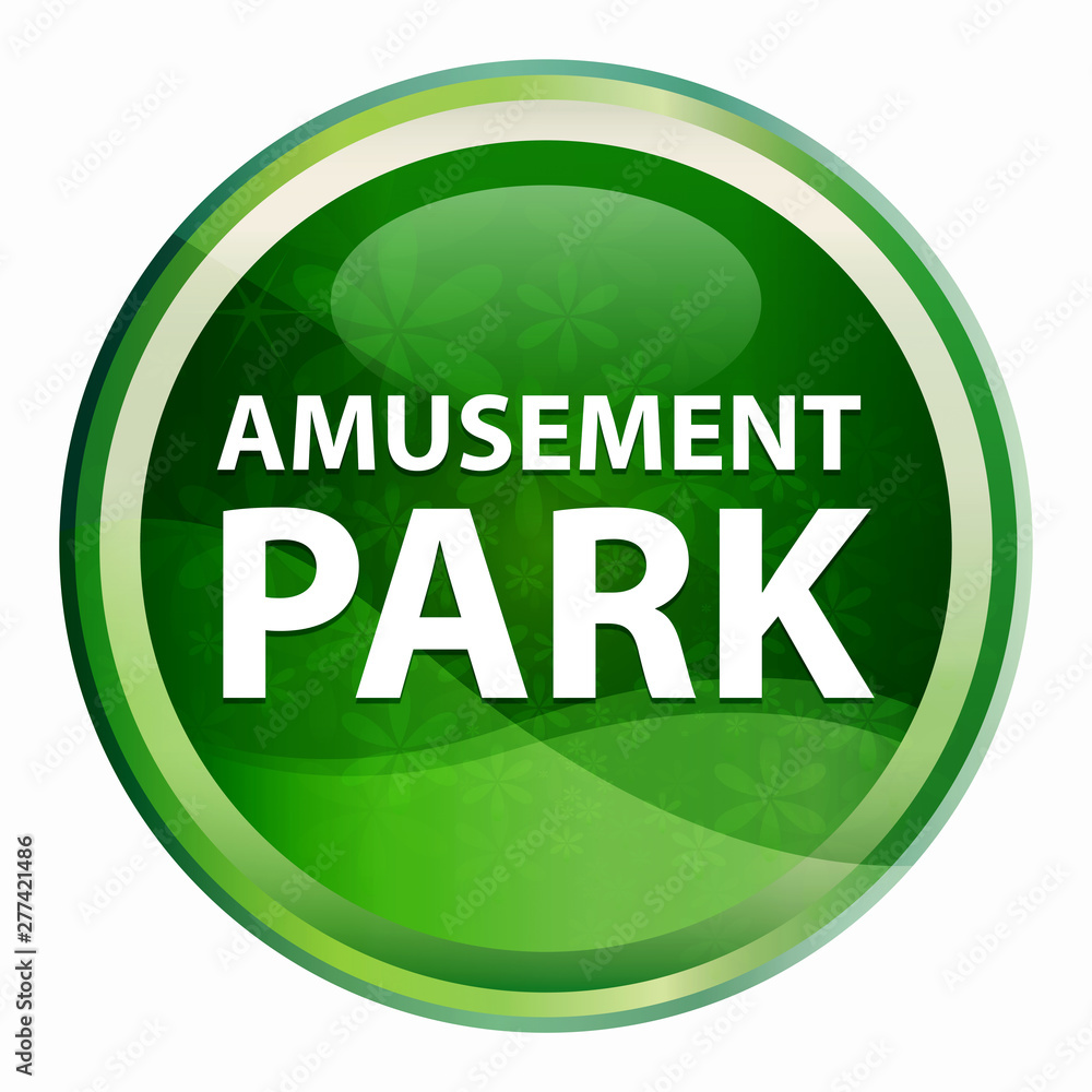 Amusement Park Natural Green Round Button Amusement Park Natural Green Round Button