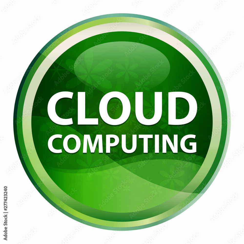 Cloud Computing Natural Green Round Button Cloud Computing Natural Green Round Button