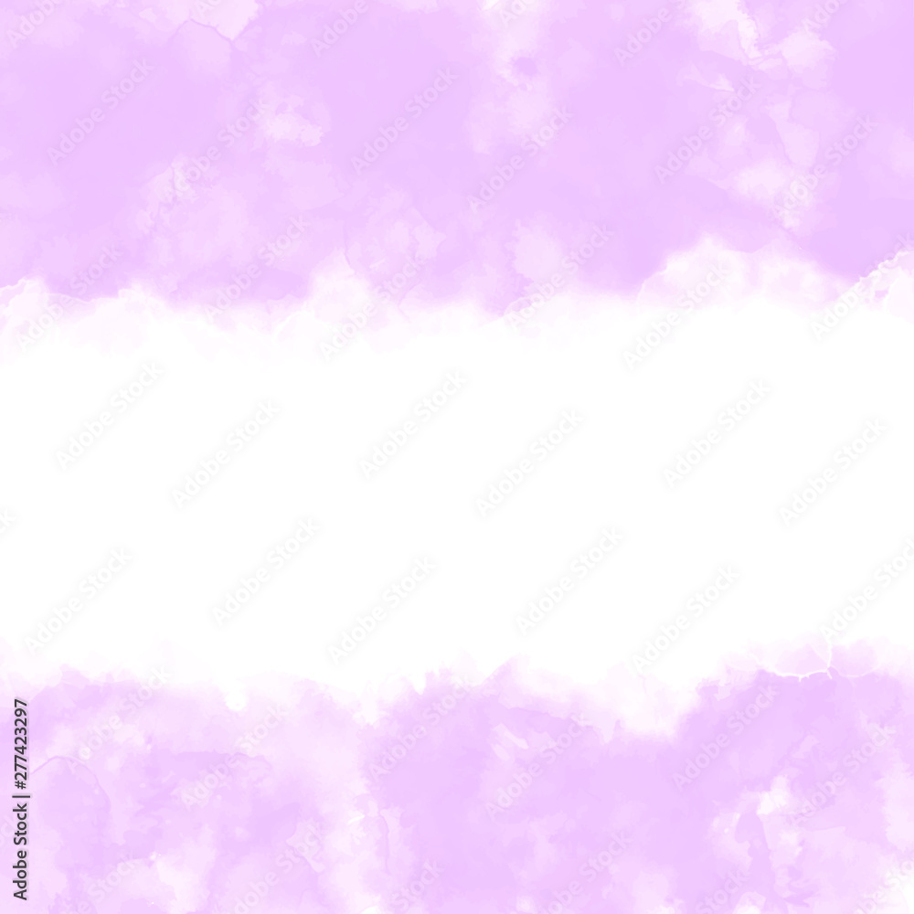Abstract soft pink textured watercolor splash background with white middle isolated. Watercolor splash EPS 10