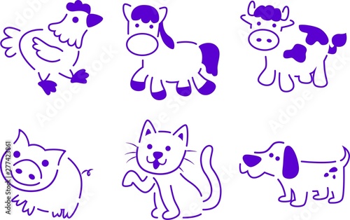 domastic animals stencil set art